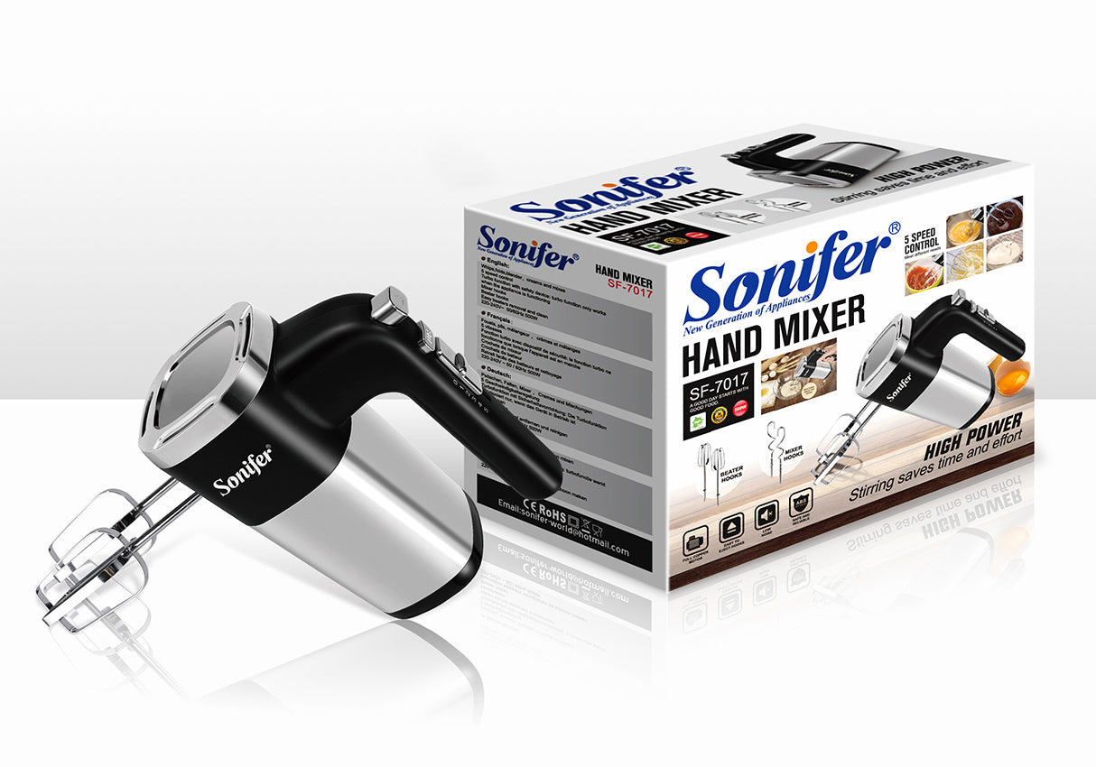 Batidora de mano eléctrica de alta potencia, 5 velocidades, 500W, batidora de masa, batidora de huevos, batidora manual para cocina de 220V