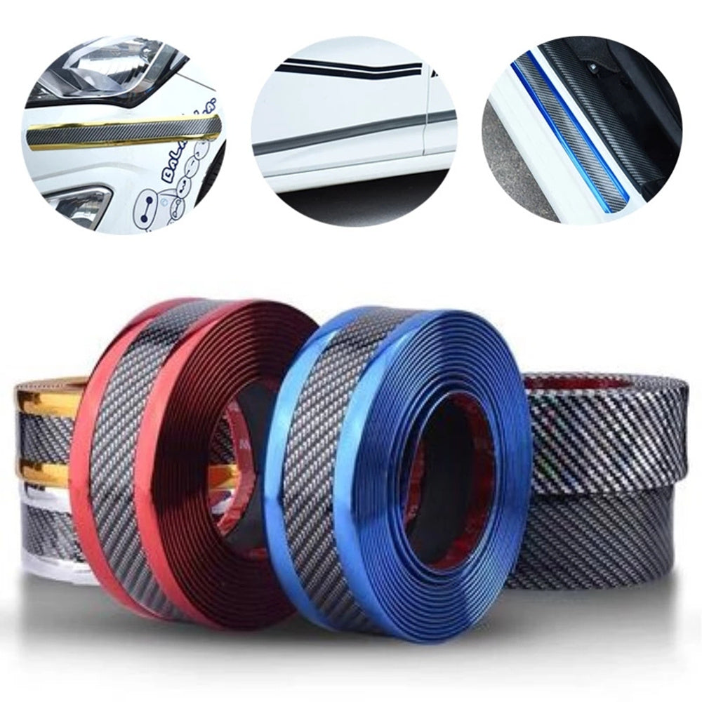 Autocollant de protection décoratif de seuil de porte de modèle de fibre de carbone de voiture