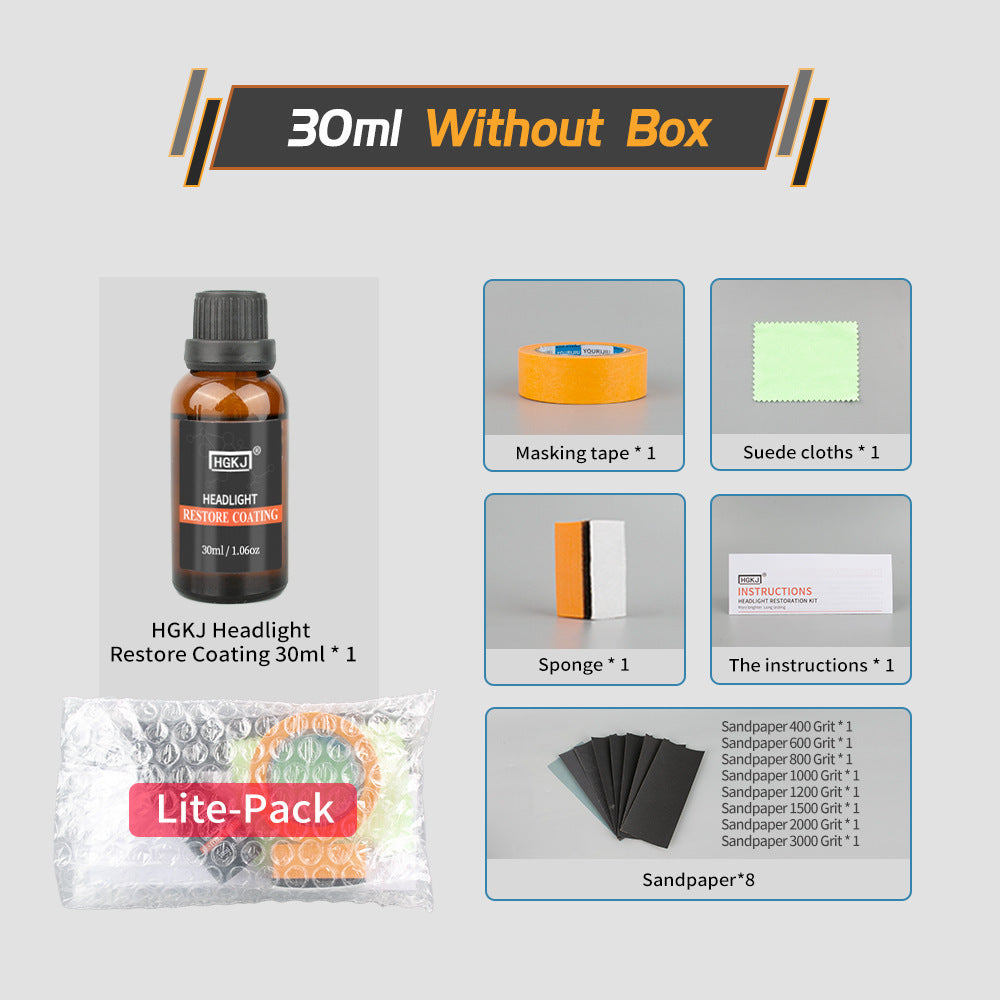 HGKJ kit de réparation de phares de voiture outil de polissage de voiture