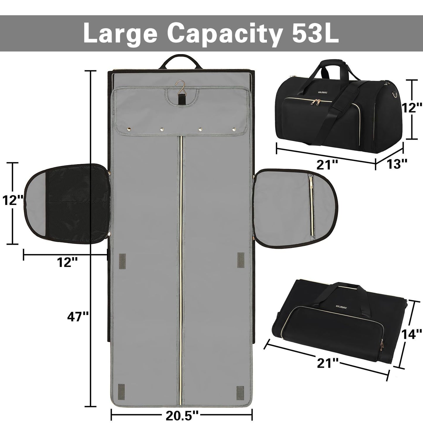 Costume de voyage sac anti-poussière Convertible résistant à l'usure sac à dos de rangement pliant