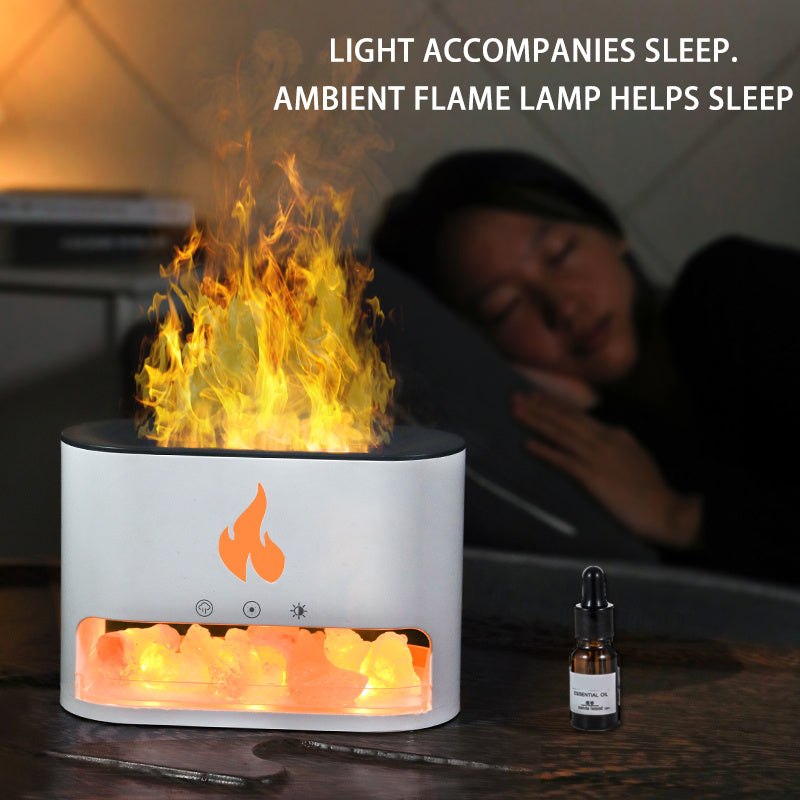 Crystal - Lampe au sel de l'Himalaya 2 en 1 et diffuseur d'huiles essentielles à ultrasons, humidificateur au sel de l'Himalaya 100 % pur
