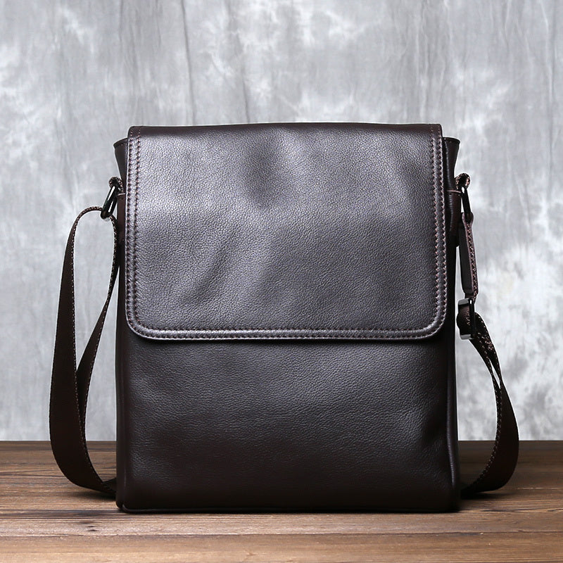 Sac à bandoulière en cuir de vachette, sac à dos d'affaires Vertical de grande capacité