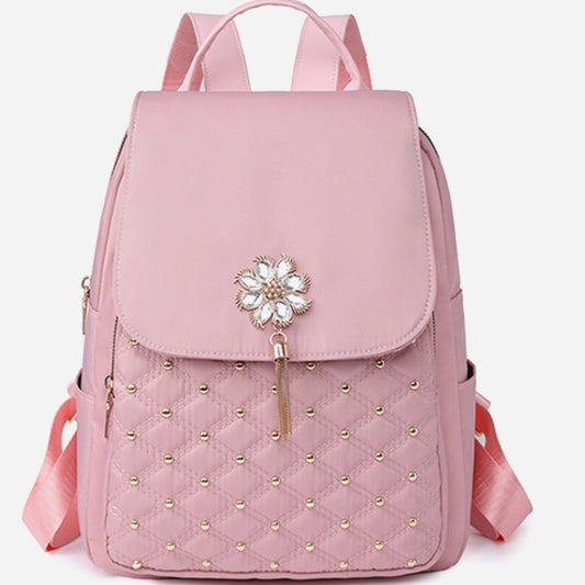 Mochila de nailon para mujer de estilo coreano, hilo bordado a la moda