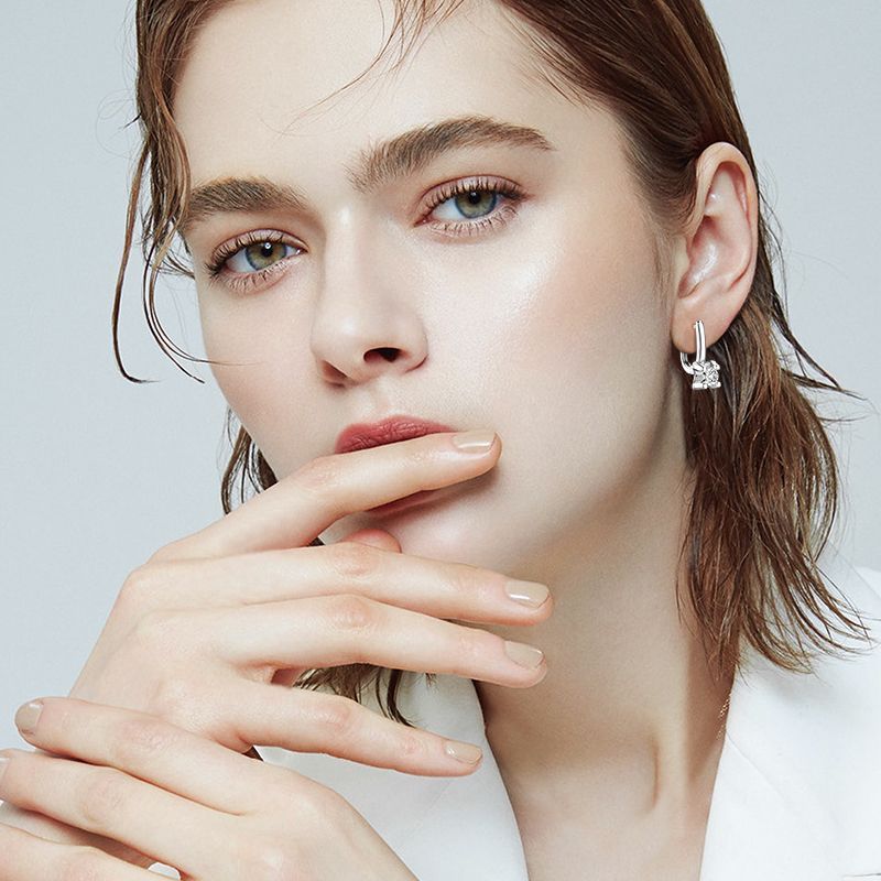 Boucles d'oreilles Moissanite en argent Sterling S925