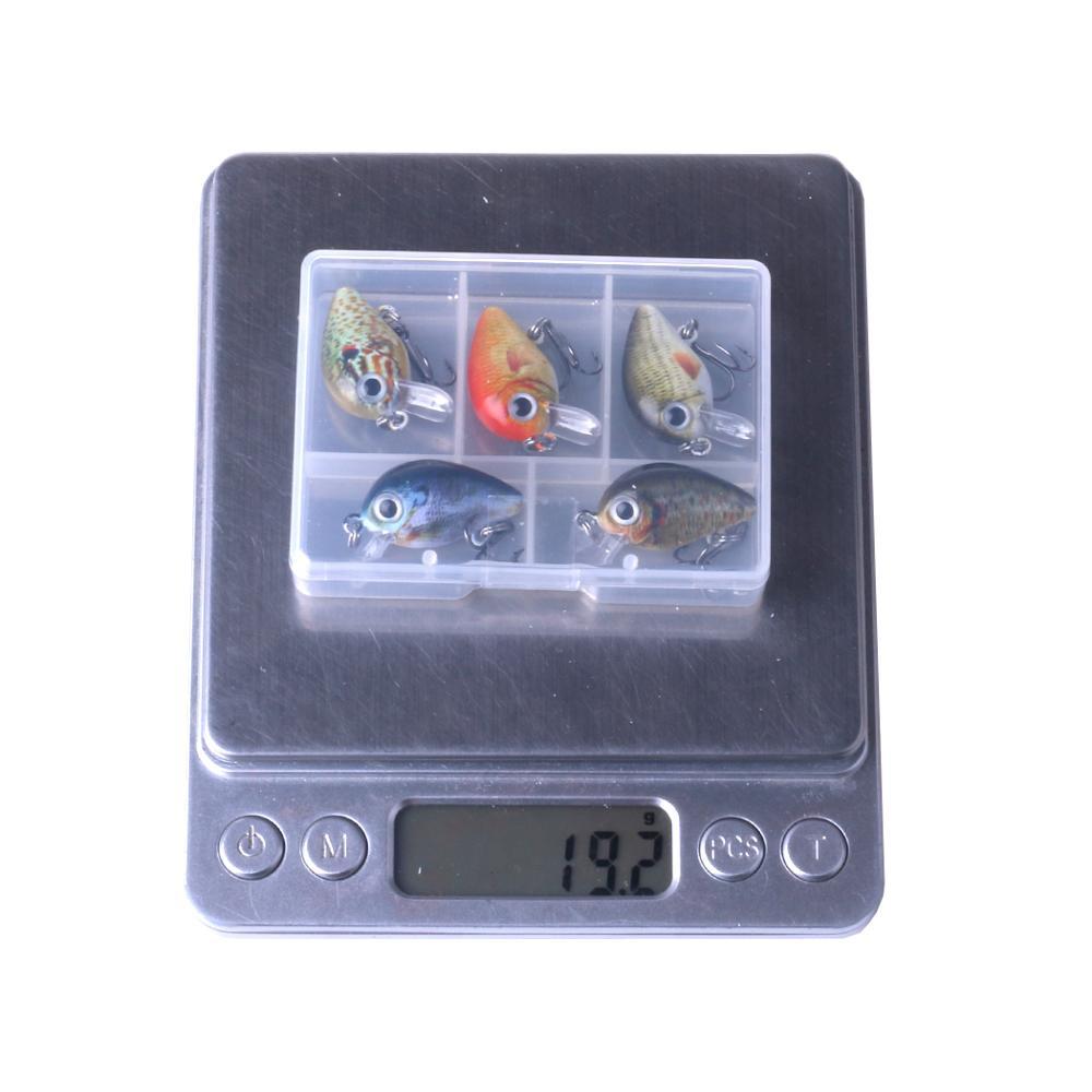 Señuelos de pesca Mini Crankbait, juego en caja de cebo de 2,7 CM y 1,5G