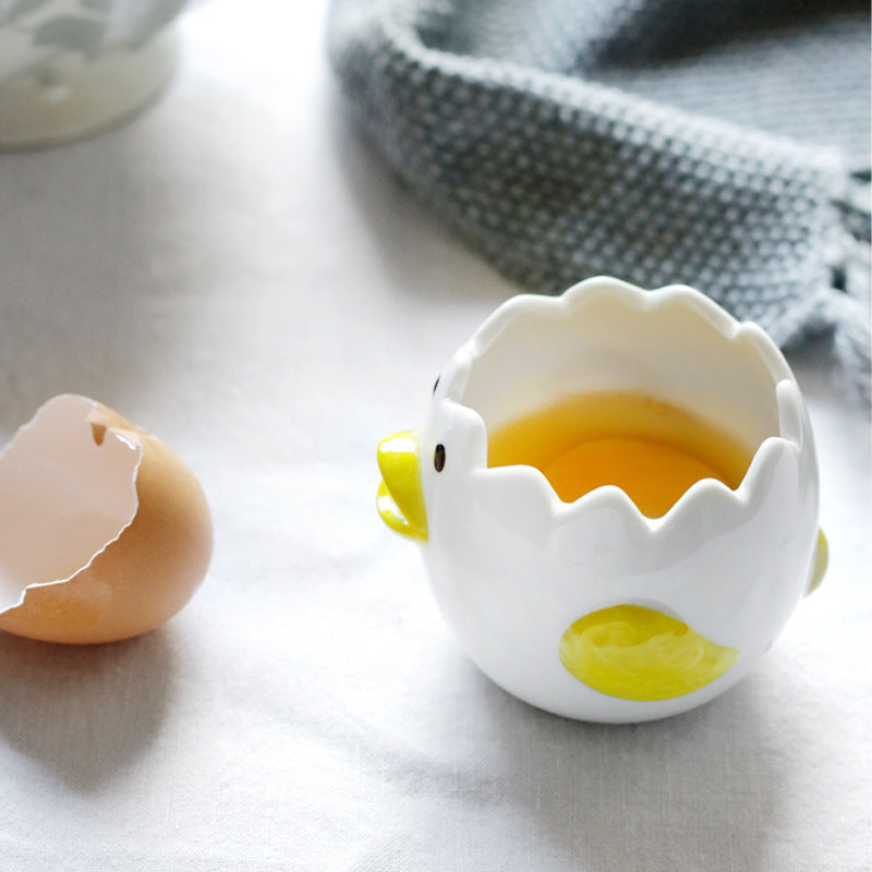 Séparateur de blanc d'œuf en céramique, poulet mignon, accessoires de cuisine pratiques