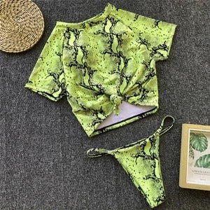 Maillot de bain fendu noué