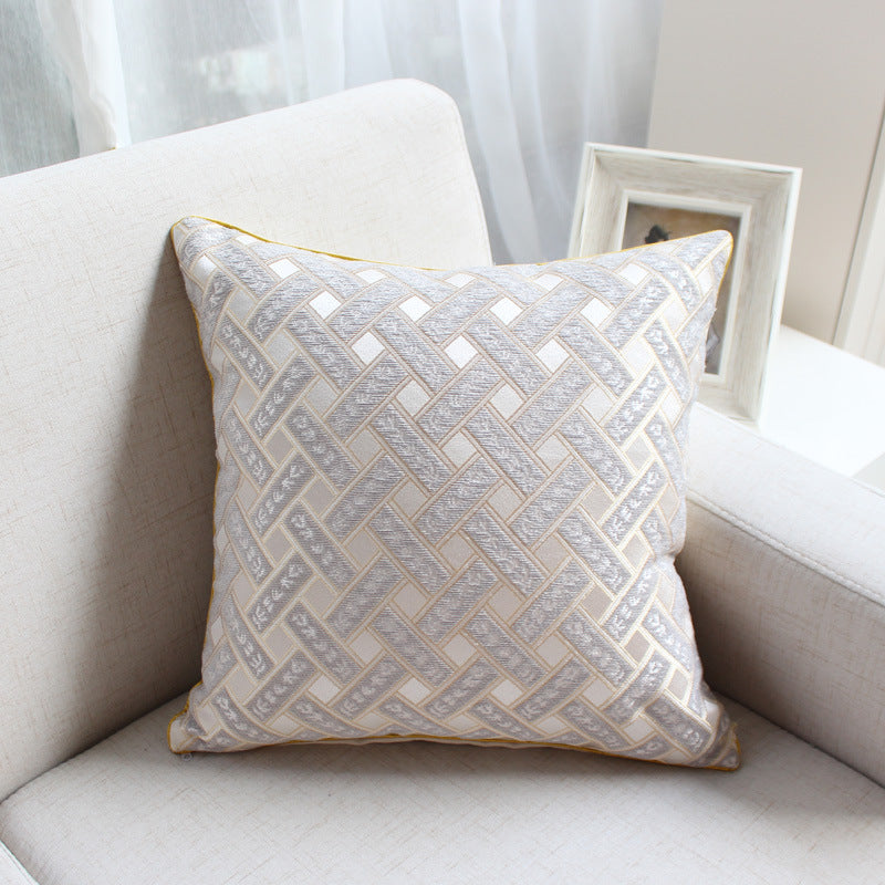Coussin décoratif en jacquard chenille 