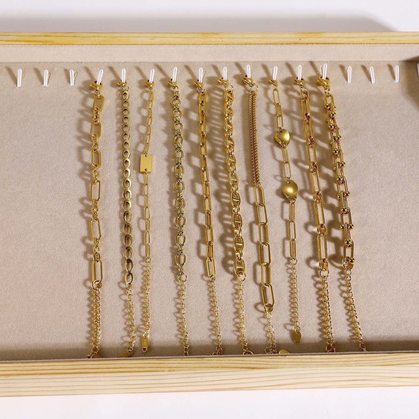 Bracelet Ornement Allongé En Acier Inoxydable Or