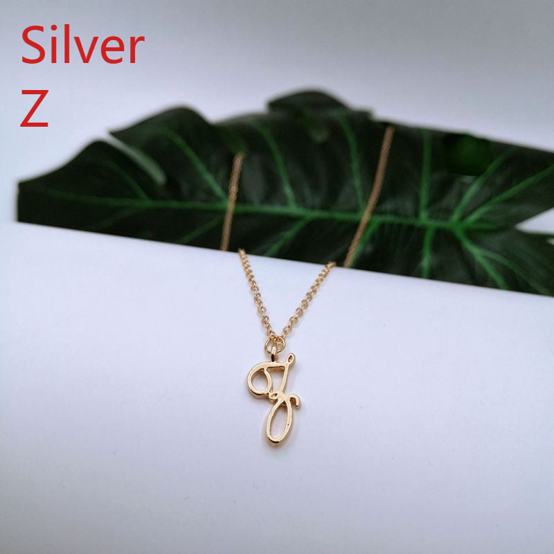 Ornament 26 Letter Necklace Simple Fashion Character Capital English Pendant Special-interest Design Clavicle Chain