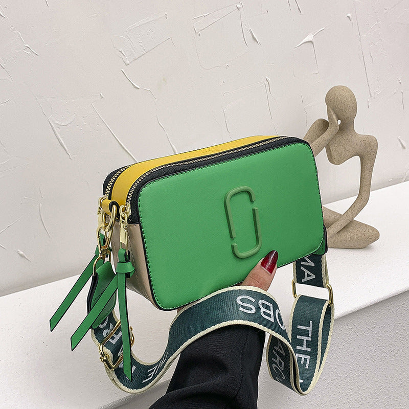 Bolso para cámara Retro Color de contraste minimalista pequeño cuadrado moderno bandolera de estilo occidental con un solo hombro