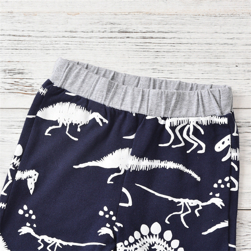Vêtements d'été pour enfants dinosaures à manches courtes