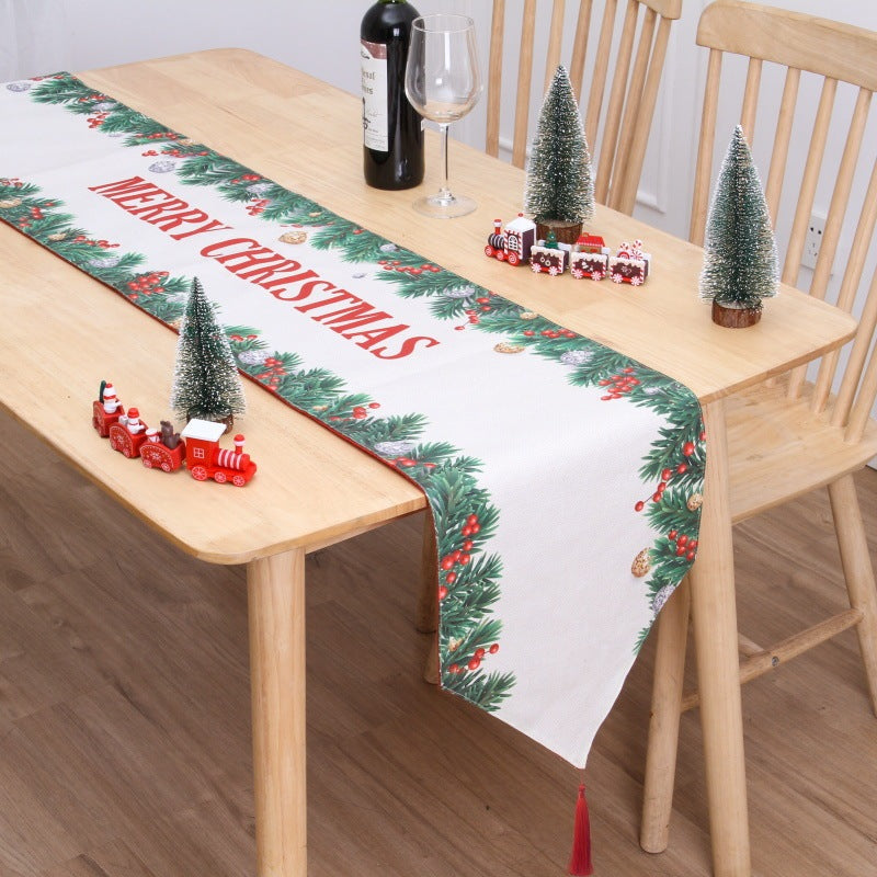 Estera de tabla del muñeco de nieve de la impresión doble de la bandera de la tabla de Navidad
