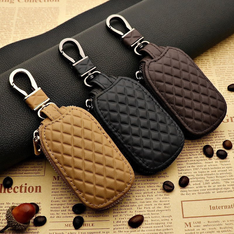 Leather rhombic key sleeve car special key bag