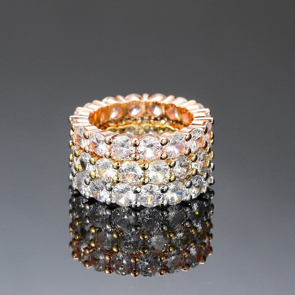 Full Diamond Round 4mm Engagement Women's Diamond Ring