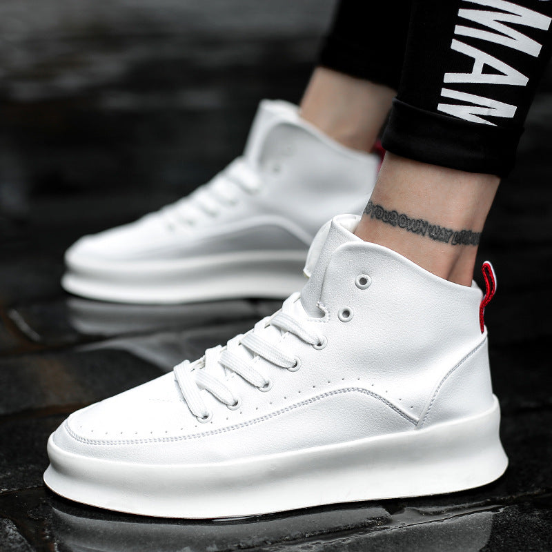 Pure White Thick Bottom Casual Sports Skate Shoes