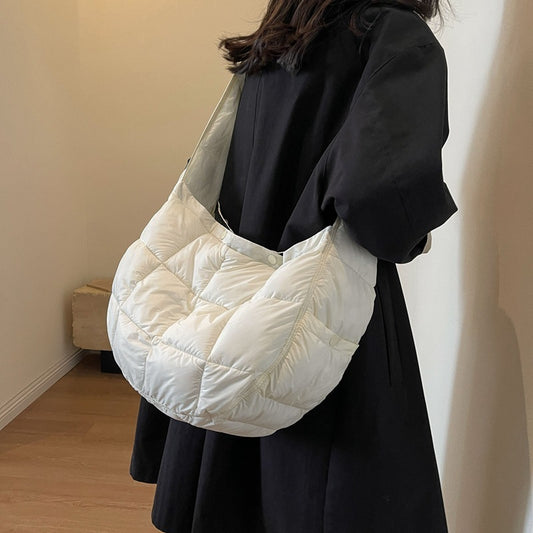 Sac en coton à carreaux de grande capacité pour femme