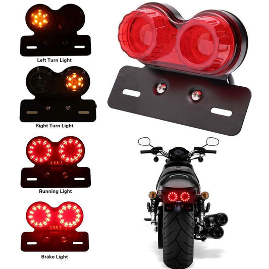 Luz trasera LED modificada para motocicleta, luz de freno, señal de giro, luz trasera, doble cabezal