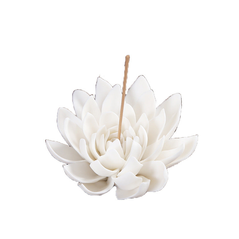 Brûleur d'encens en porcelaine blanche brûleur d'encens lotus