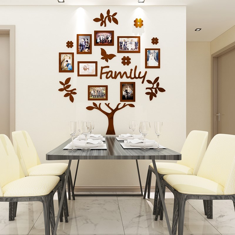 Sticker mural 3d arbre cadre photo