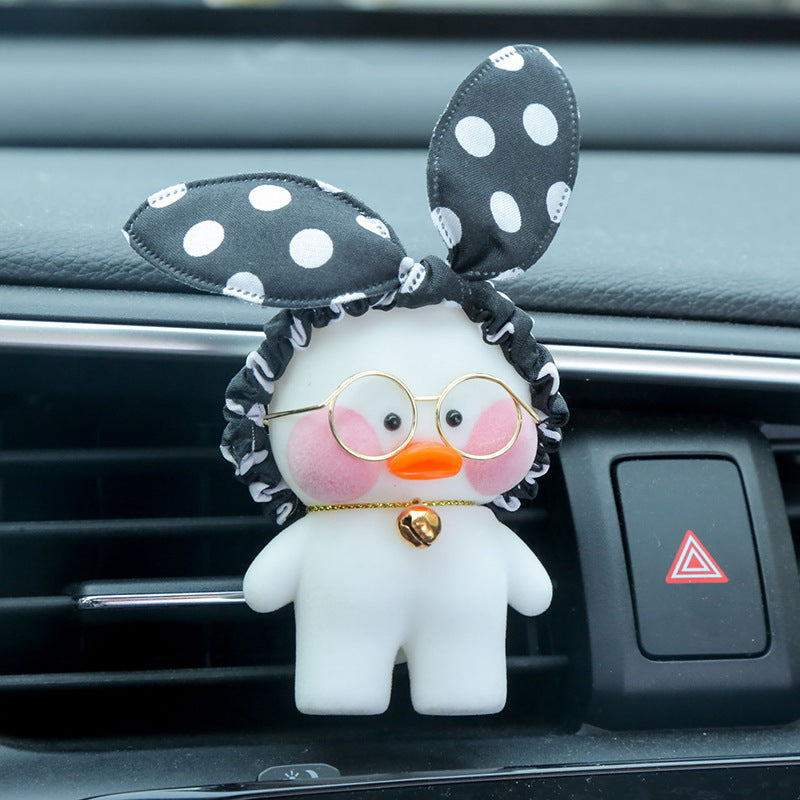 Kawaii Cafe pato juguete dibujos animados lindo pato coche decoración animales muñecas