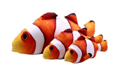 Almohada creativa para gato y pez, juguete de peluche para mascotas, hierba gatera