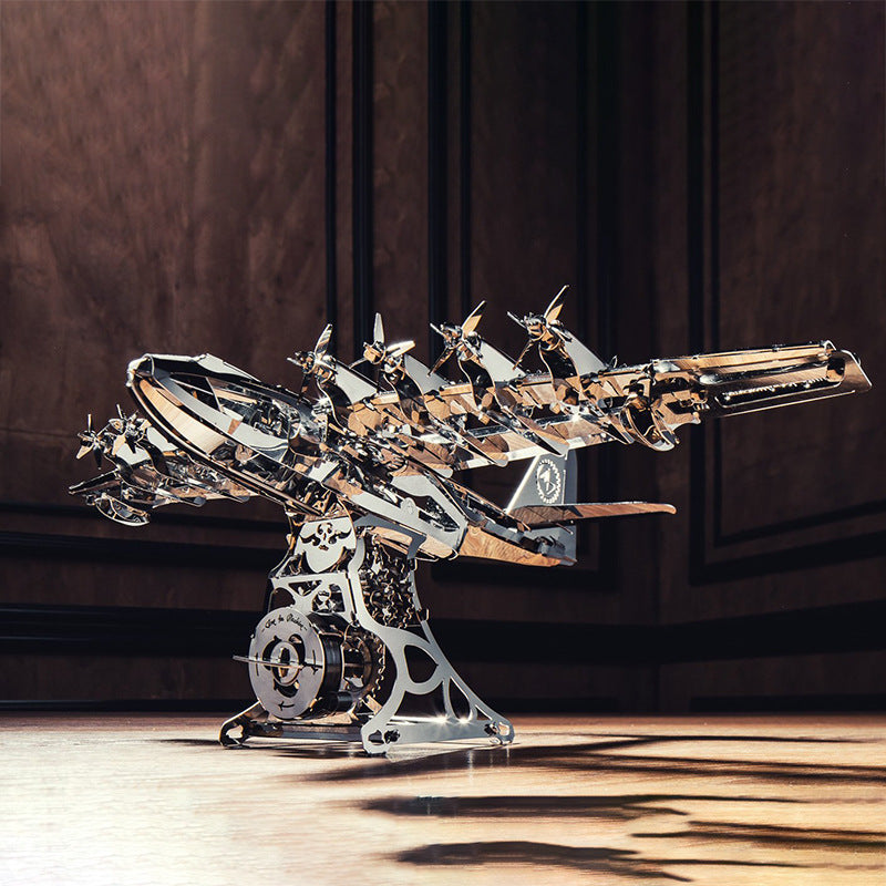 Juguete de montaje de avión modelo mecánico de metal
