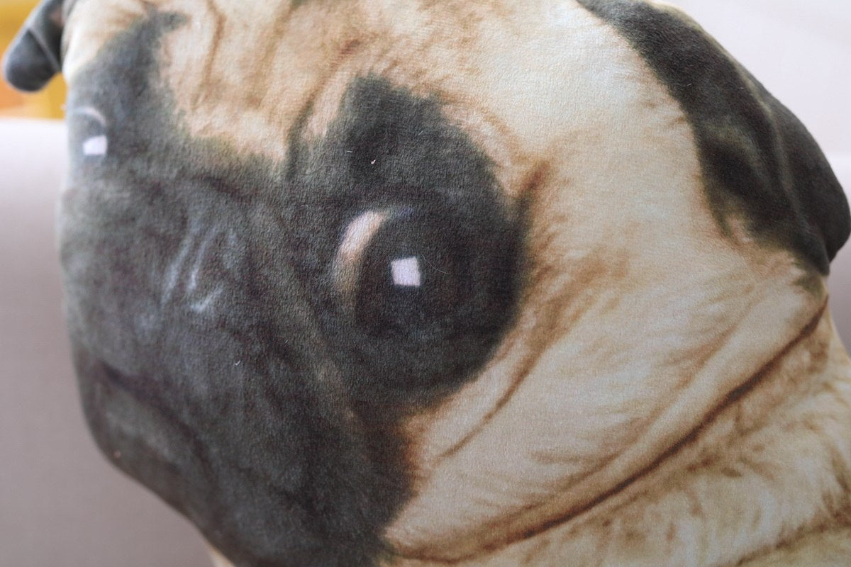 Almohada de peluche de Belldog de simulación 3D, muñeca de la vida Real, divertida almohada para siesta, almohada para sofá suave tumbado boca abajo