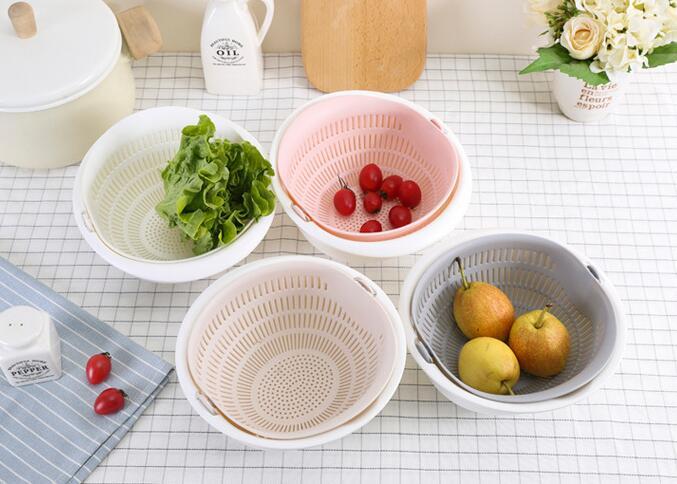 Panier de vidange d'évier à Double vaisselle, panier de fruits de lavage de panoramique de cuisine