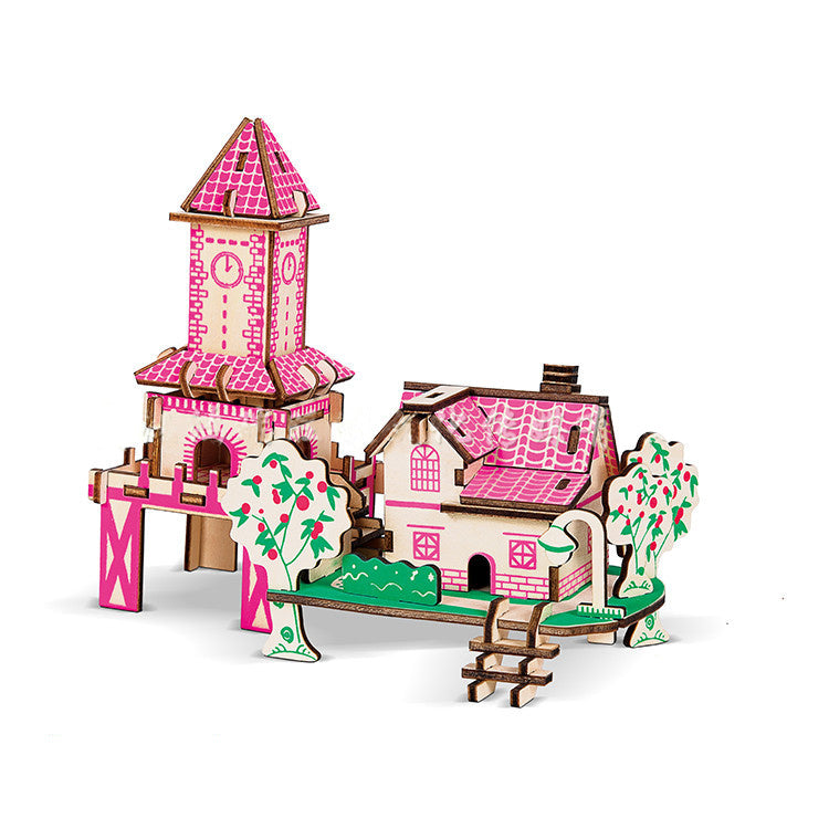 Puzzle en bois 3D en trois dimensions, modèle DIY