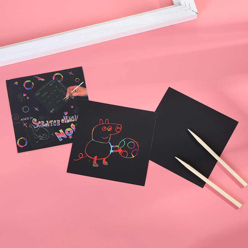 Peinture à gratter trompette colorée