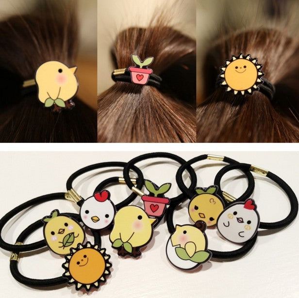 Accessoires pour cheveux en corde de poils d'animaux de dessin animé