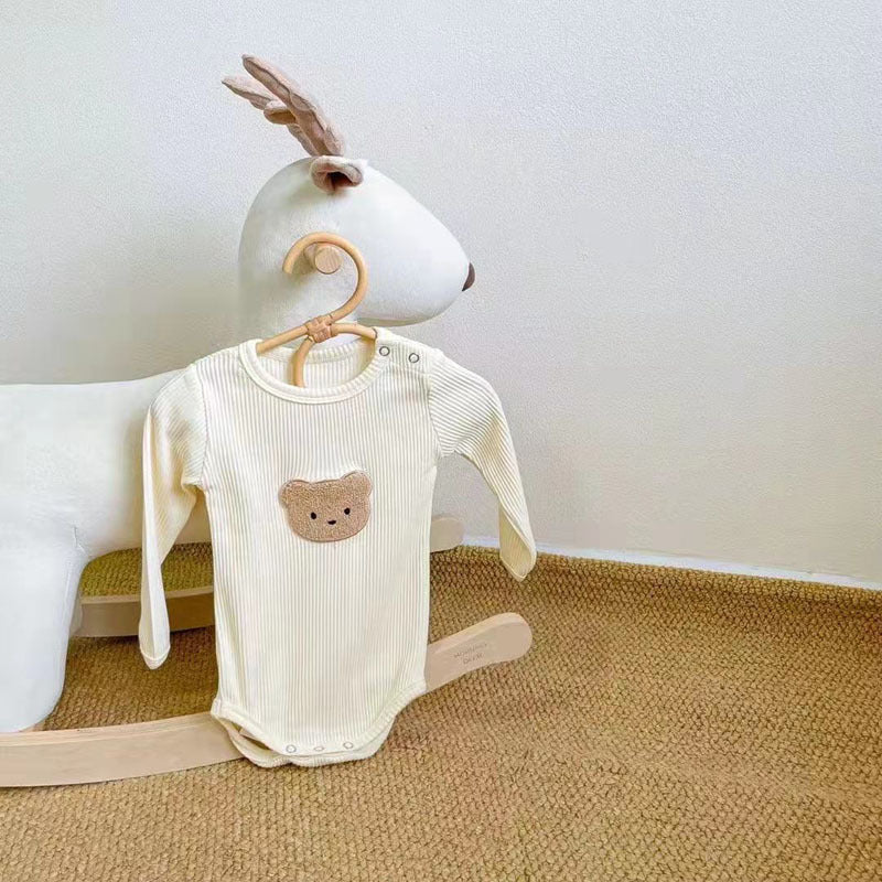 Vêtements de printemps et d'automne pour bébé imprimé tête d'ours mignon