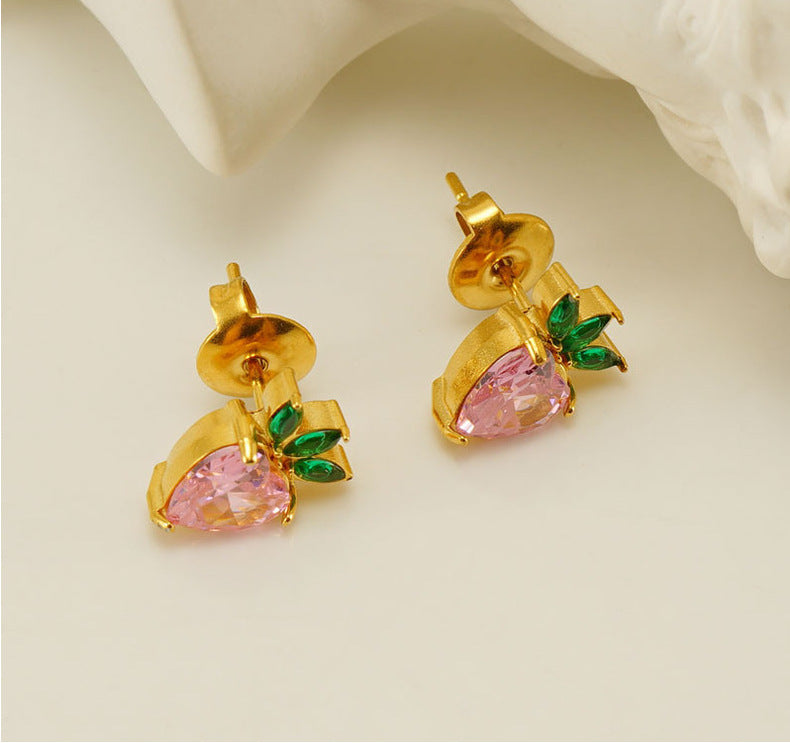 Golden Small And Versatile Fruit Puncture Ear Bone Stud