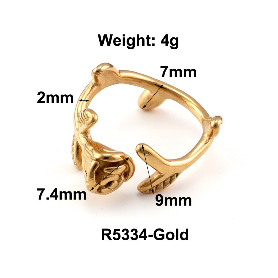 Fashion Bamboo Stainless Steel Ring