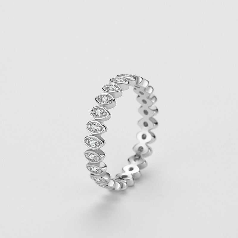Bague femme en argent S925 Lucky Eye sertie de diamants