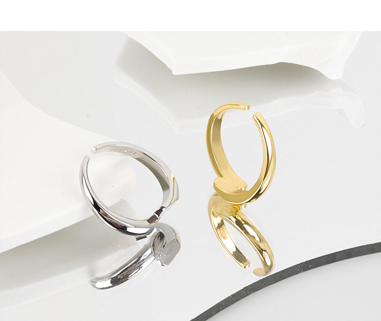 Bague féminine à lignes simples de style coréen