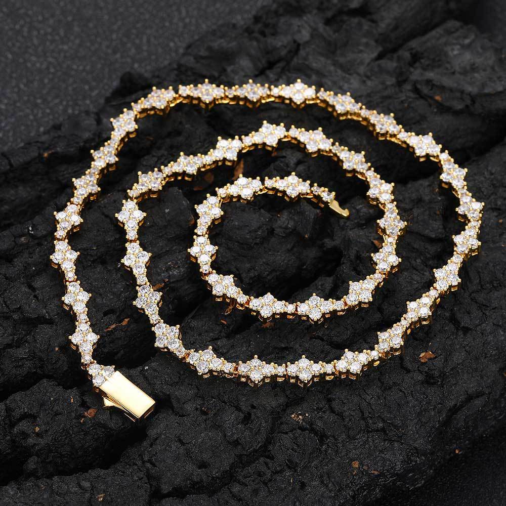 Collier de diamants en Zircon Tennis, ornement de marque de mode, plein de diamants