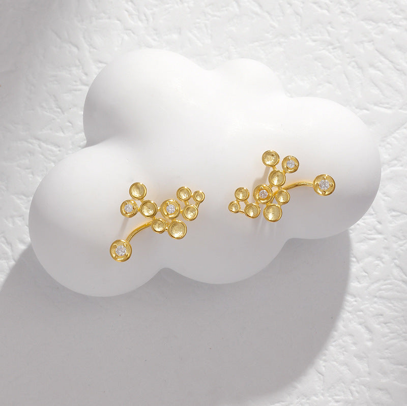 Sterling Silver Light Luxury Floating Star Temperament Earrings