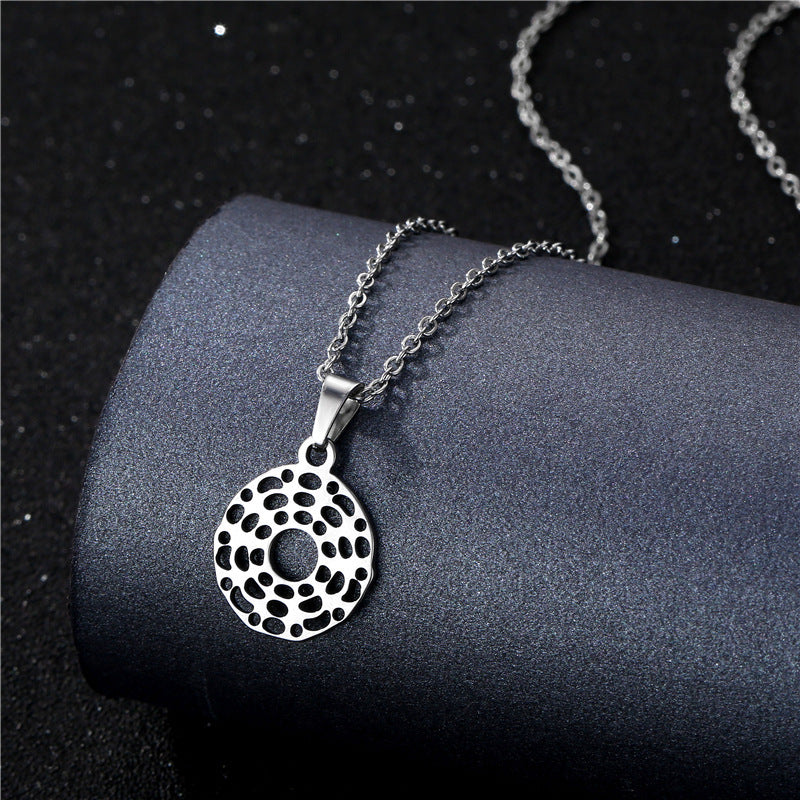 Collier Géométrique Simple Creux Coupe Acier Inoxydable