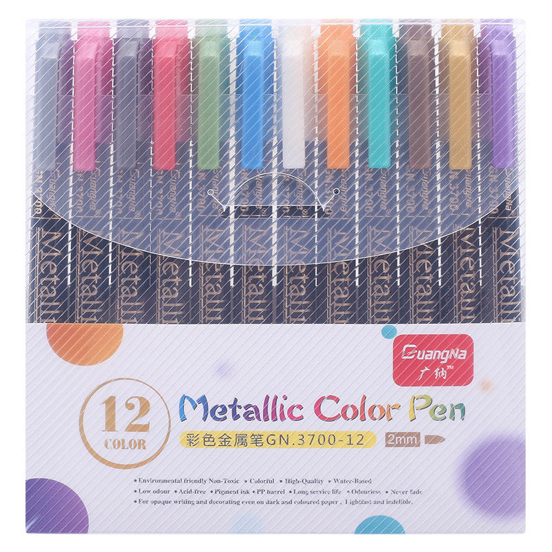 Color black card album color metal pen