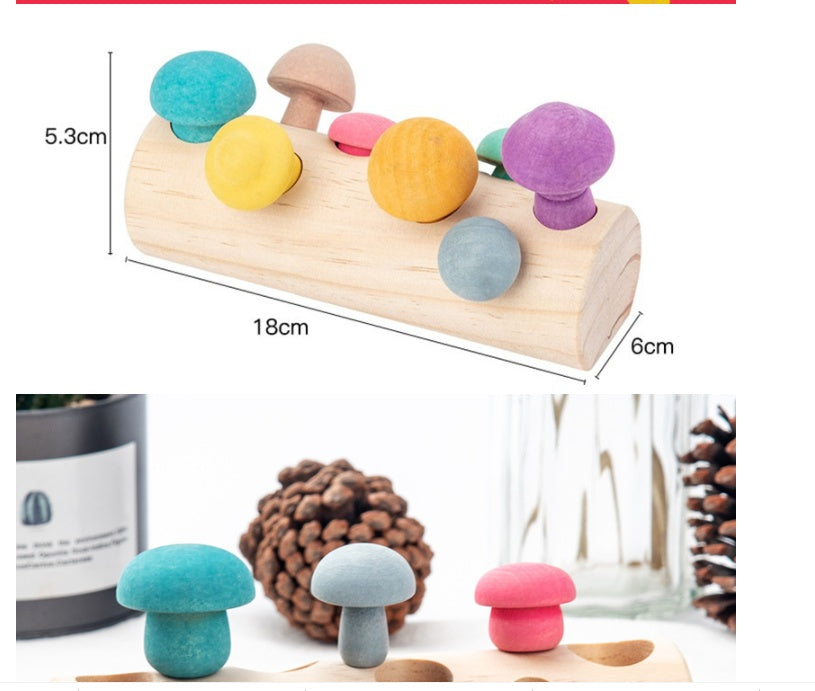 Jeu de cueillette de champignons de simulation, jouets en bois