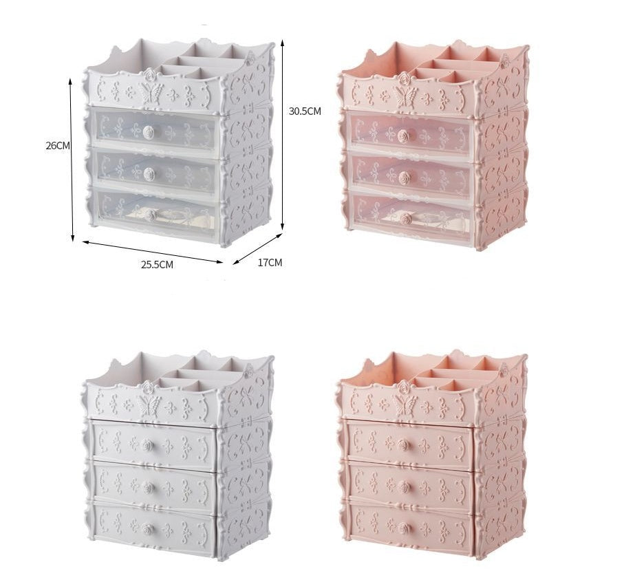 Organisateur de maquillage Transparent, boîte de rangement de cosmétiques, tiroir de bureau, bacs de rangement de bijoux et de beauté, rouge à lèvres, cadeaux de noël