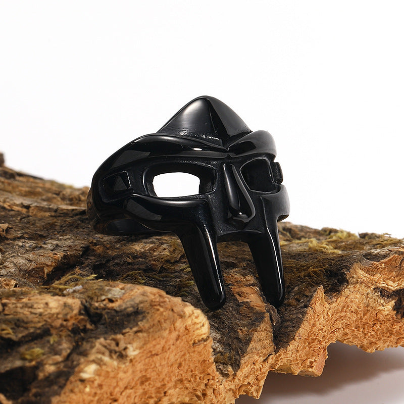 Bague en acier titane tête fantôme dominateur Hip Hop