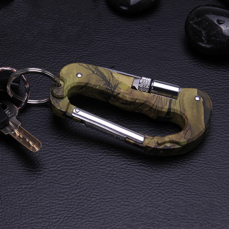 Couteau à fermoir de Camouflage, tournevis de scie, outils d'extérieur multifonctionnels, mousqueton d'escalade, dégaines rapides, mousqueton en aluminium 5 en 1