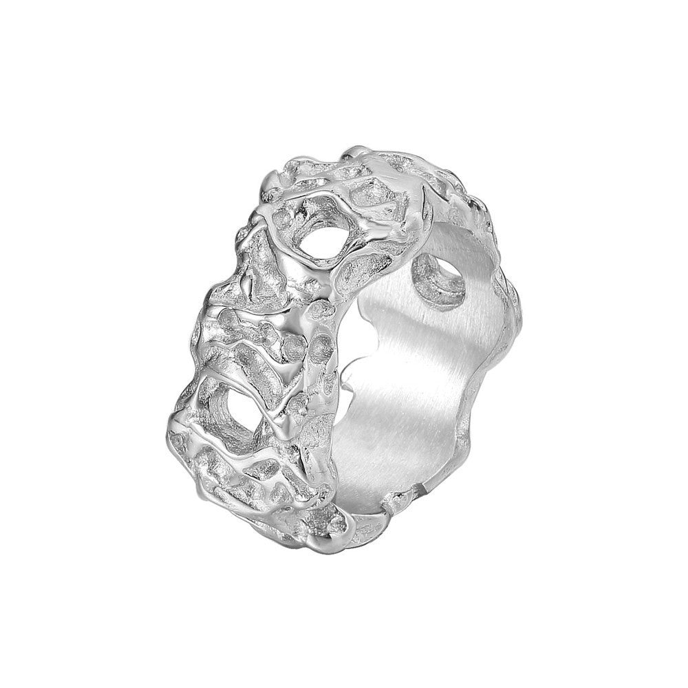 European And American Titanium Steel Tree Figure Rattan Vintage Ring
