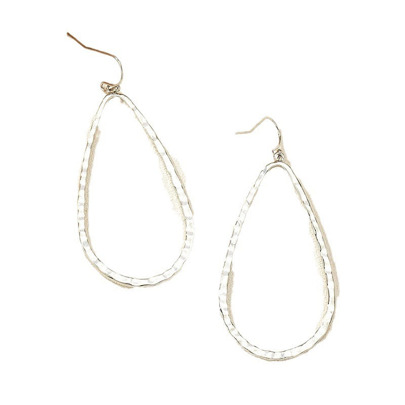 Pendientes de metal con forma de gota de agua, diseño de personalidad simple