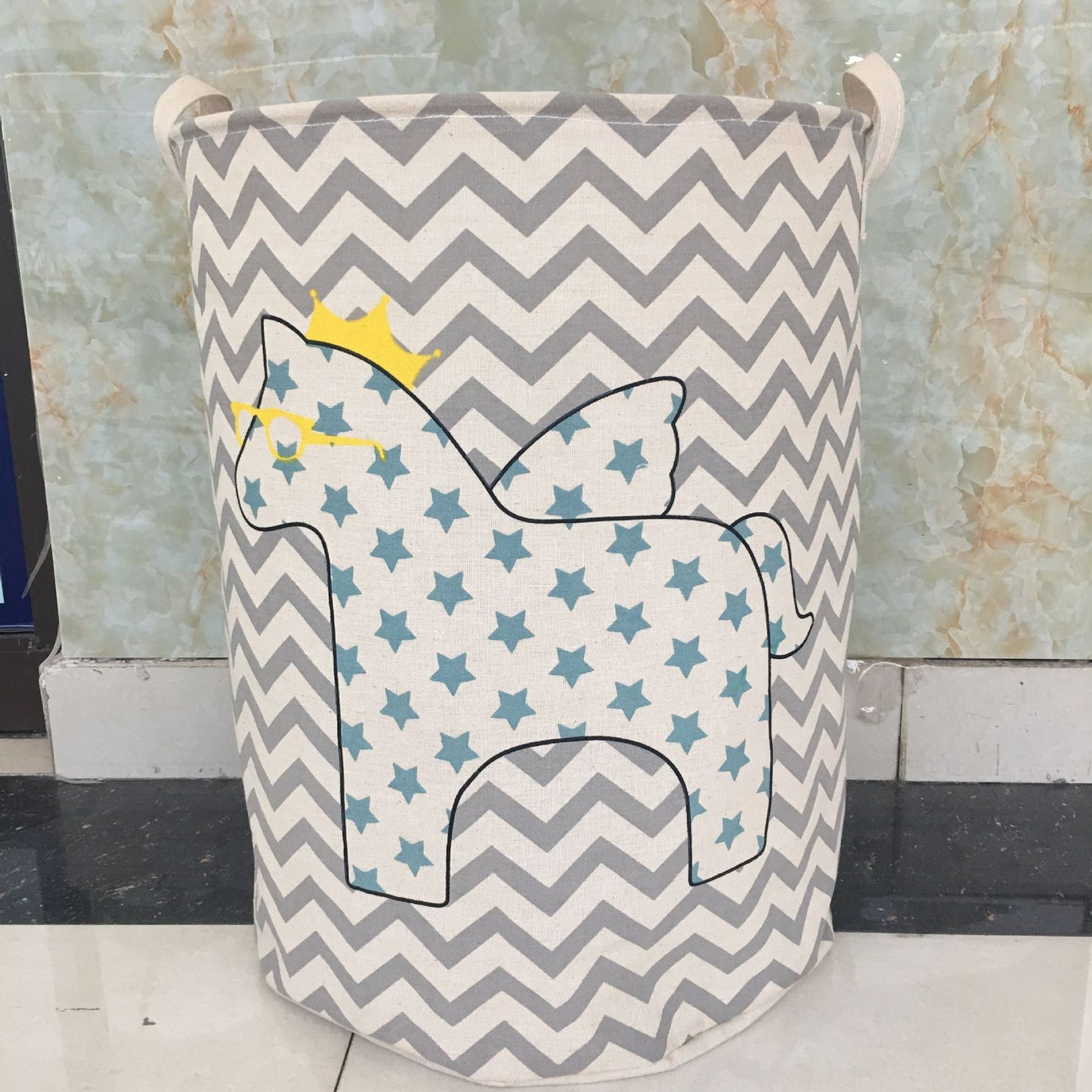 Coton lin art étoile à cinq branches cheval vêtements seau de rangement seau à linge panier jouet panier de rangement