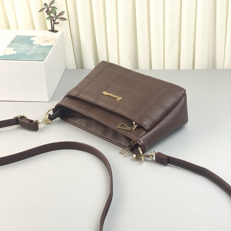 Sac messager à bandoulière pour maman d'âge moyen en losange à la mode