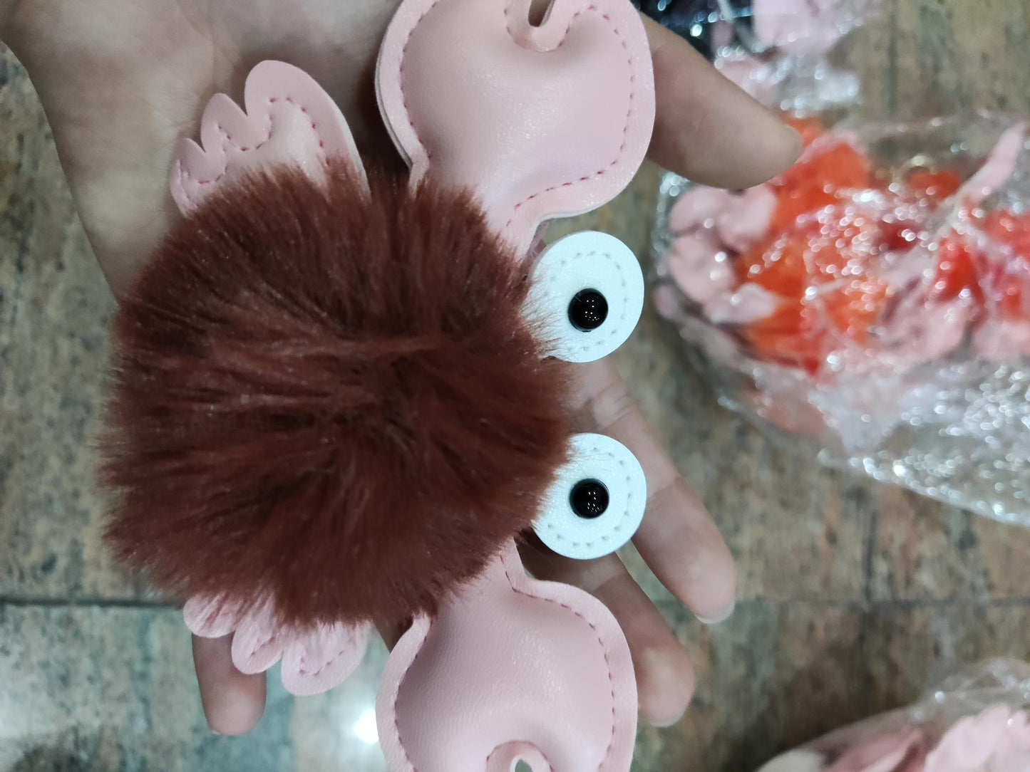 Pendentif porte-clés crabe mignon de dessin animé